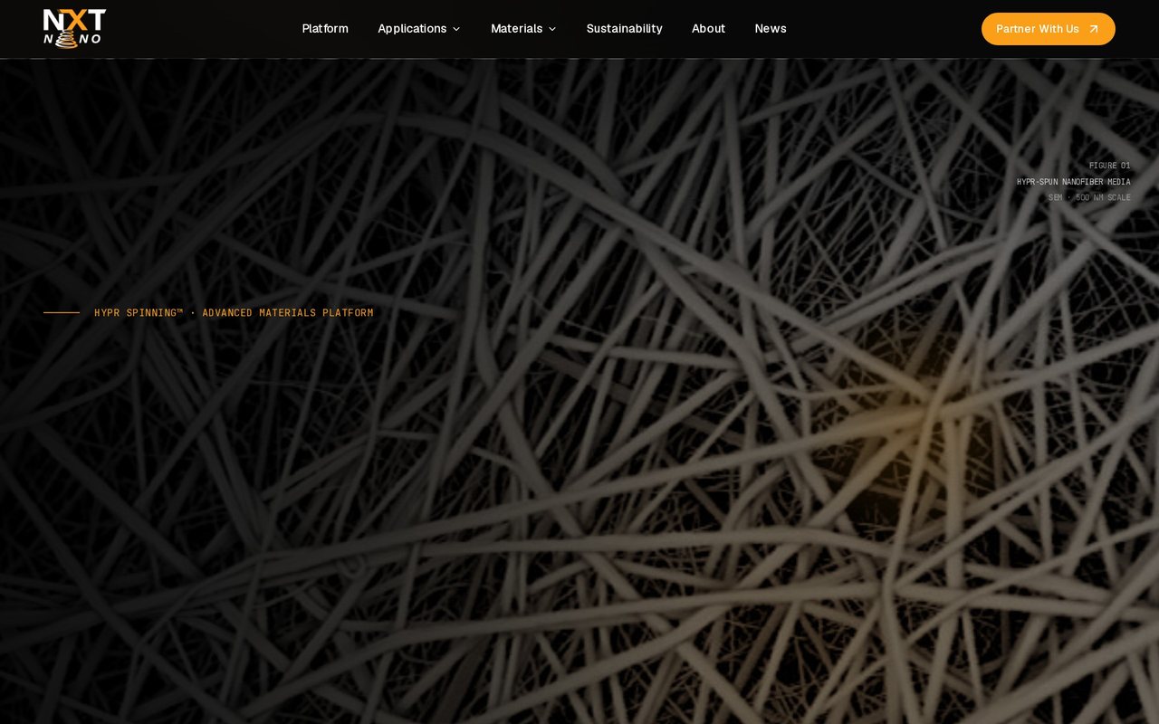 NXTNANO, an advanced materials and nanofiber platform website, built by Iron Sharp Media