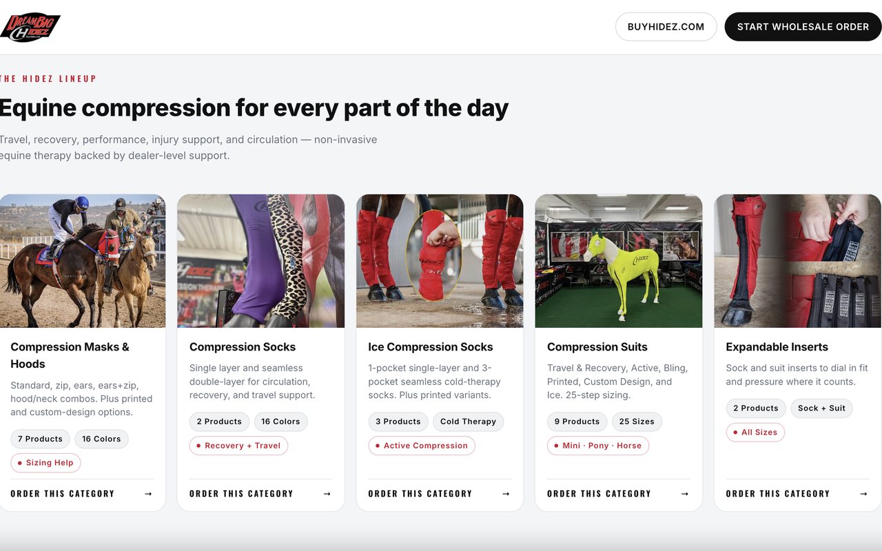 Dream Big Hidez Wholesale dealer portal · built by Iron Sharp Media