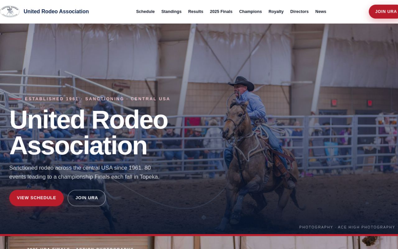 1KP / United Rodeo Association — website preview